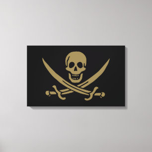 Gold Skull & Swords Pirate flag of Calico Jack Canvas Afdruk