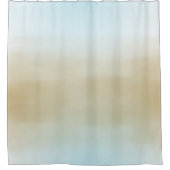 Gold Sky Blue Ombre Waterverf Douchegordijn (Voorkant)