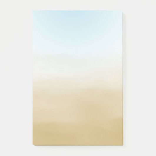 Gold Sky Blue Ombre Waterverf Post-it® Notes (Voorkant)