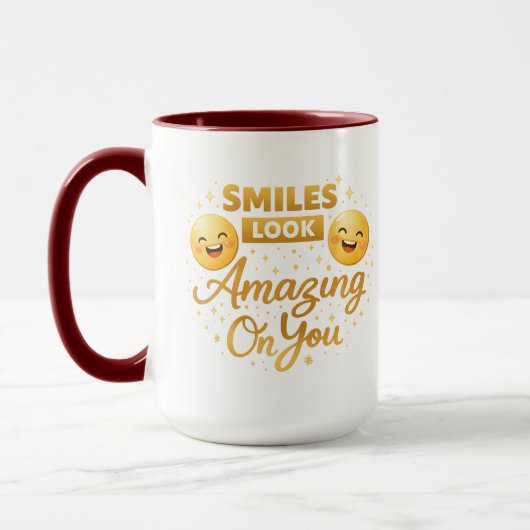 Gold “Smiles Look Amazing On You” Combo Mug (Gauche)