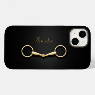 Gold Snaffle Bit Elegant Equestrian Personalised Case-Mate iPhone 14 Hoesje
