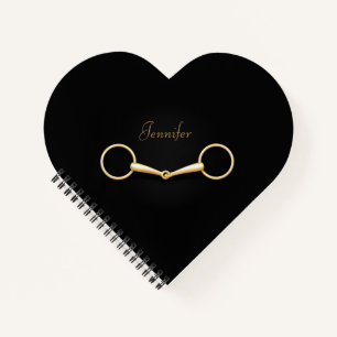 Gold Snaffle Bit Specialized Equestrian Heart Notitieboek