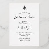 Gold snowflacon fête de Noël invitation réelle (Verso)