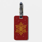 Gold Snowflake Bagagelabel (Achterkant verticaal)