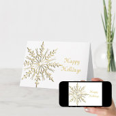 Gold Snowflake Business-kerstKaart Feestdagen Kaart