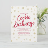 Gold Snowflake Cookie Exchange Kaart (Staand voorkant)