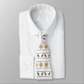 Gold Snowflake Deer Nordic Pattern Stropdas (Gebonden)