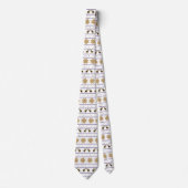 Gold Snowflake Deer Nordic Pattern Stropdas (Voorkant)
