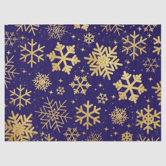 Gold Snowflake Elegance – Tissue Paper Tissuepapier (Voorkant)