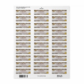 Gold Snowflake en Bow Wood met kerst of Vakantie Etiket (Full Sheet)