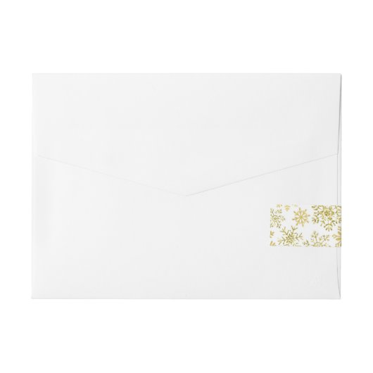Gold Snowflake Glitter en Foil Adresetiketten Omwikkelbaar Adreslabel (Achterkant)