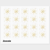 Gold Snowflake Holiday kerst Vierkante Sticker (Vel)