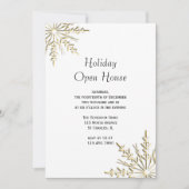 Gold Snowflake Holiday Open House Invitation (Devant)