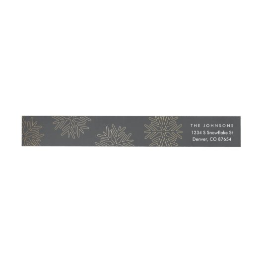 Gold Snowflake Holiday Return Address Labels (Individueel)