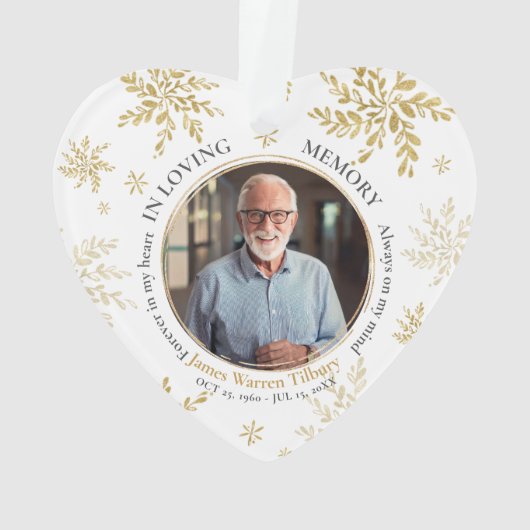 Gold Snowflake In Loving Memory Memorial Christmas (dos)