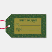 Gold Snowflake kerst Cadeaulabel (Achterkant Horizontaal)