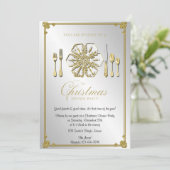 Gold Snowflake kerstfeest Kaart (Staand voorkant)