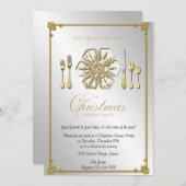 Gold Snowflake kerstfeest Kaart (Voorkant / Achterkant)