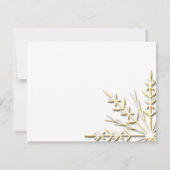 Gold Snowflake Mariage d'hiver RSVP (Dos)