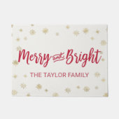 Gold Snowflake Merry en heldere kerst Deurmat (Voorkant)