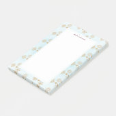 Gold Snowflake op blauw kerstpatroon Post-it® Notes (Schuin)