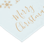 Gold Snowflake op het Frosty Blue-kerstpatroon Korte Tafelloper (Hoek)