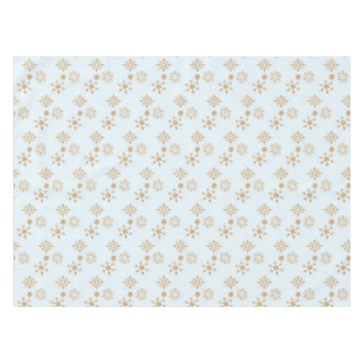 Gold Snowflake op het Frosty Blue-kerstpatroon Tafelkleed (Voorkant (Horizontaal))
