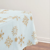 Gold Snowflake op het Frosty Blue-kerstpatroon Tafelkleed (Voorbeeld)