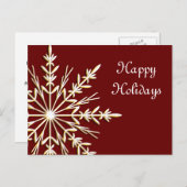 Gold Snowflake op Red Business Prettige feestdagen (Voorkant / Achterkant)