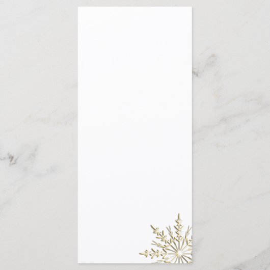 Gold Snowflake op White Winter Wedding Programme Programma (Achterkant)