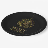 Gold Snowflake Ornament kerstpapier Bord (Gekanteld)