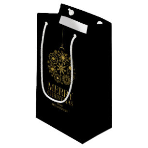 Gold Snowflake Ornament Merry kerstcadeau Klein Cadeauzakje