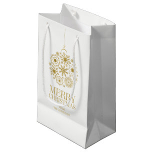 Gold Snowflake Ornament Merry kerstcadeau Klein Cadeauzakje