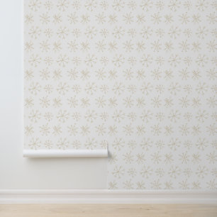 Gold Snowflake Pattern Behang