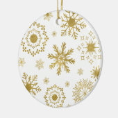 Gold Snowflake Pattern-kerstversiering Keramisch Ornament (Links)
