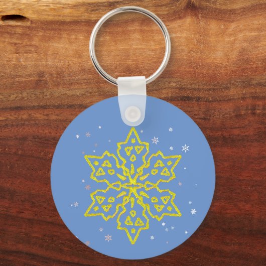 Gold Snowflake Sleutelhanger (Achterkant)