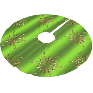 Gold Snowflake Stars voor groene kerst Kerstboom Rok