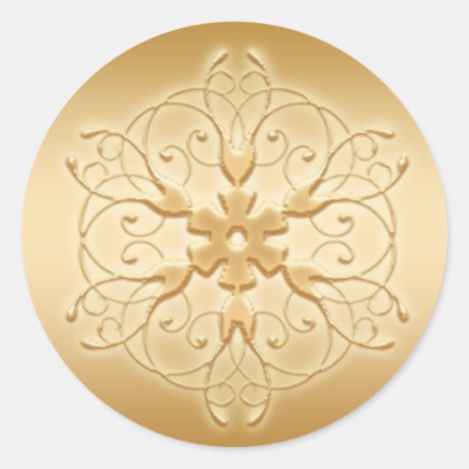 Gold Snowflake Sticker (Voorkant)