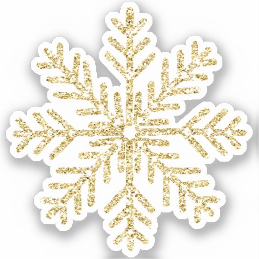 Gold Snowflake Sticker (Voorkant)