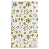 Gold Snowflake White Holiday Elegant Klein Cadeauzakje (Voorkant)