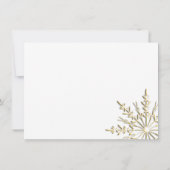 Gold Snowflake Winter Weddenschap Notitiekaartje (Achterkant)