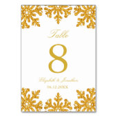 Gold Snowflake Winter Wedding Kaart (Voorkant)