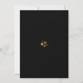 Gold Snowflakes Black Christmas Party Invitation (Dos)