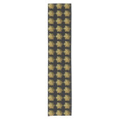 Gold Snowflakes Black Table Runner Korte Tafelloper (Voorkant)