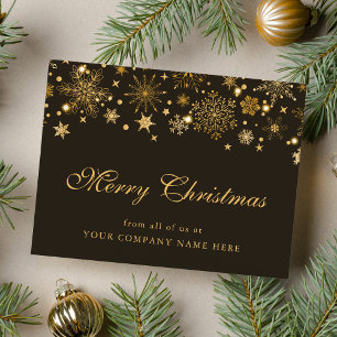 Gold Snowflakes Company Kerstgroet Briefkaart