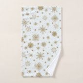 Gold Snowflakes Design blanc (Serviette à main)