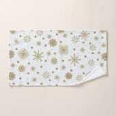 Gold Snowflakes Design blanc (Serviette à main)