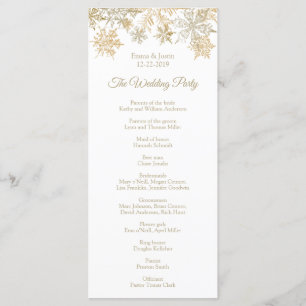 Gold Snowflakes Elégante carte de Noël d'hiver