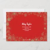 Gold Snowflakes Faire-part de naissance photo de N (Dos)