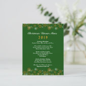 Gold Snowflakes Green-kerstmenu (Staand voorkant)